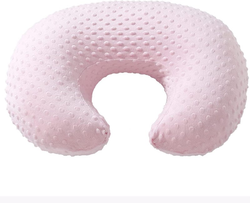 DONOMILO Dots Nursing Pillow Cover, Case Plush Breathable Breastfeeding Pillow Slipcover Fits Nursing Pillow, Super Soft Snug Positioners for Baby Boy Baby Girl (Light Pink) - Image 2